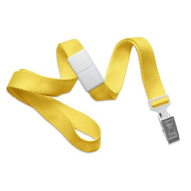 2138-6001 Standard Lanyard, Flat Ribbed Lanyard 5/8" (16mm), Flat Ribbed Polyester Lanyard, Breakaway, NPS Bulldog Clip, Universal Slide Adapter - 100/pack