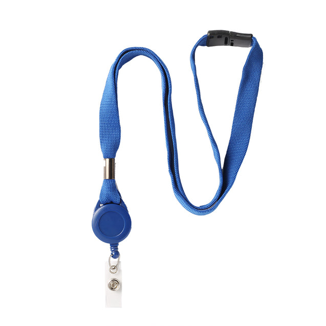 2138-7001 Standard Lanyard, Lanyard Badge Reel Combo 5/8" (16mm), Tubular lanyard, Breakaway, Plastic Round Slotted Reel with Clear Vinyl Strap, 5/8" (16mm) wide x 36" (900mm) long - 25/pack