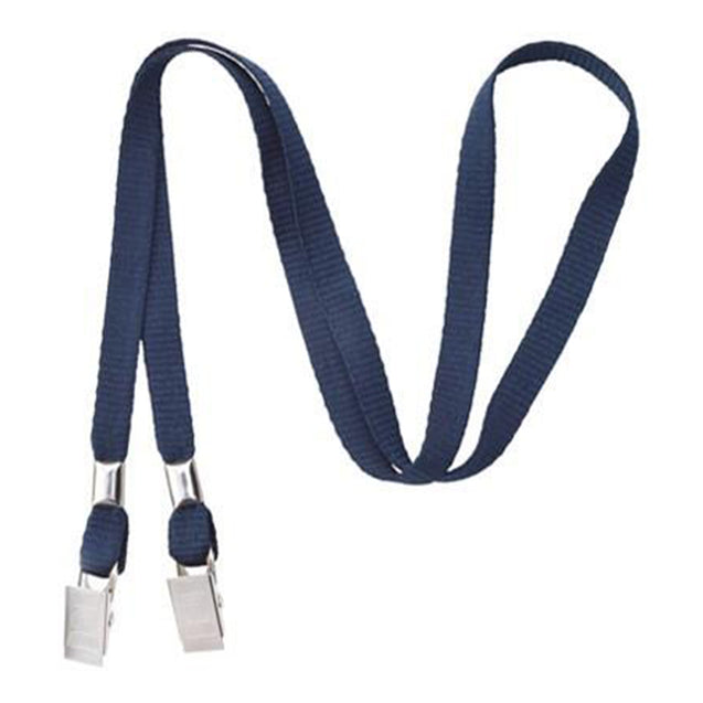 2140-5301 Standard Lanyard, Open-Ended Event Lanyard 3/8" (10mm), Polyester Lanyard, Non-Breakaway, Two Bulldog Clips, 3/8" (10mm) wide x 36" (900mm) long - 100/pack