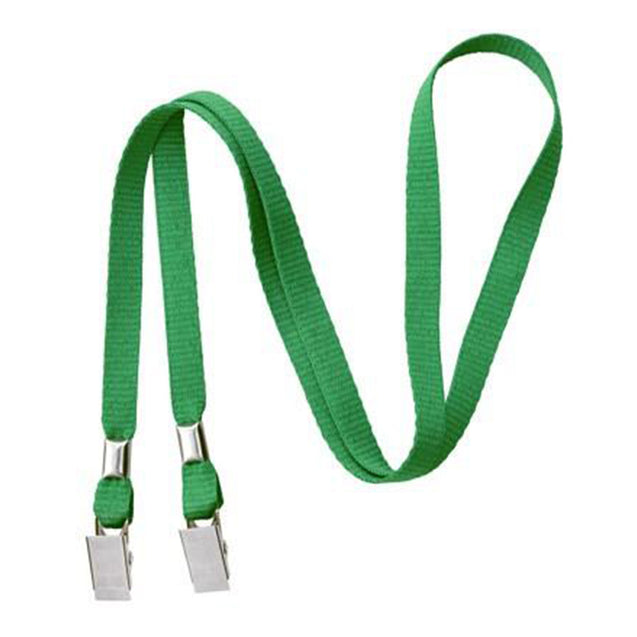 2140-5301 Standard Lanyard, Open-Ended Event Lanyard 3/8" (10mm), Polyester Lanyard, Non-Breakaway, Two Bulldog Clips, 3/8" (10mm) wide x 36" (900mm) long - 100/pack