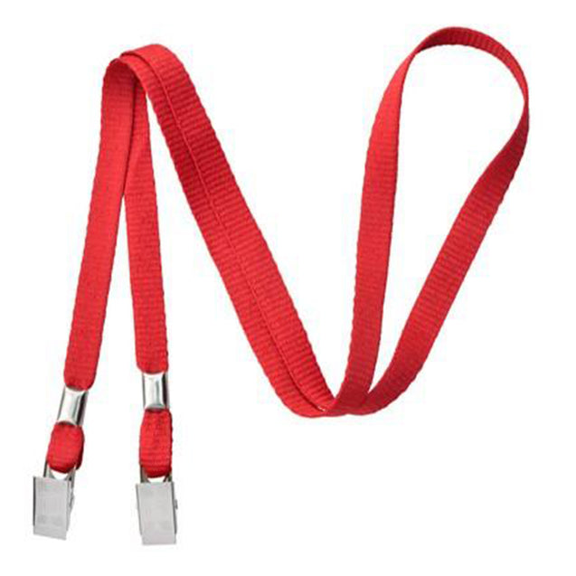 2140-5301 Standard Lanyard, Open-Ended Event Lanyard 3/8" (10mm), Polyester Lanyard, Non-Breakaway, Two Bulldog Clips, 3/8" (10mm) wide x 36" (900mm) long - 100/pack