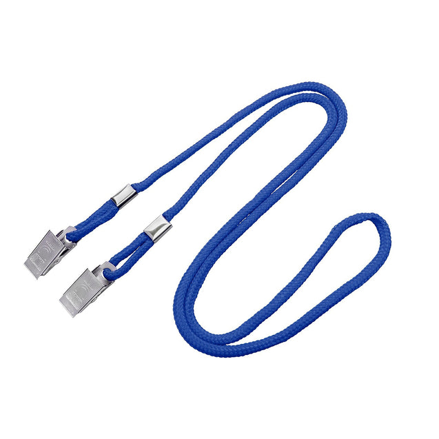 2140-6001 Standard Lanyard, Open-Ended Event Lanyard 1/8" (3mm), Round Polypropylene Lanyard, Non-Breakaway, Two Metal bulldog clip, 1/8" (3mm) wide x 36" (900mm) long - 100/pack