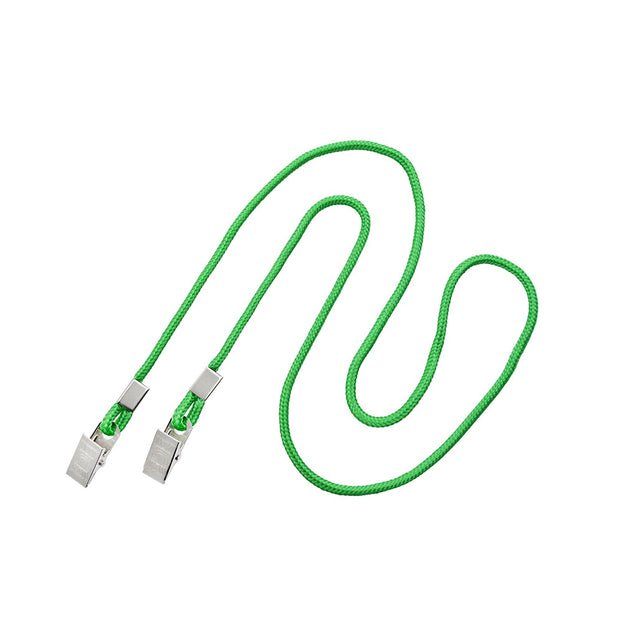 2140-6001 Standard Lanyard, Open-Ended Event Lanyard 1/8" (3mm), Round Polypropylene Lanyard, Non-Breakaway, Two Metal bulldog clip, 1/8" (3mm) wide x 36" (900mm) long - 100/pack