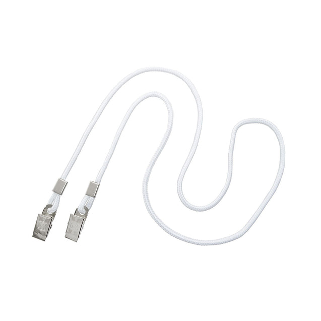 2140-6001 Standard Lanyard, Open-Ended Event Lanyard 1/8" (3mm), Round Polypropylene Lanyard, Non-Breakaway, Two Metal bulldog clip, 1/8" (3mm) wide x 36" (900mm) long - 100/pack