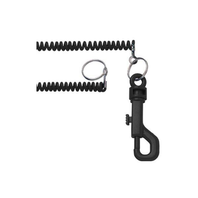 2145-1001 Retainer and Wrist Coil, Casino Slot Card Holder with Expandable Coil Cord 14" (355mm) to 20 - 72" (508 - 1829mm), One end with Split Ring and One End with 2.5" plastic swivel snap J Hook, , Heavy-duty nylon construction, for Multiple Cards