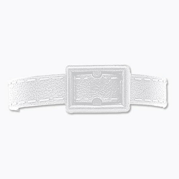 2430-1000 Luggage Strap, Plastic Luggage Strap 7 3/8" x 3/8" (188 x 10 mm), Plastic post and notch strap with simulated edge stitching - 1000/pack
