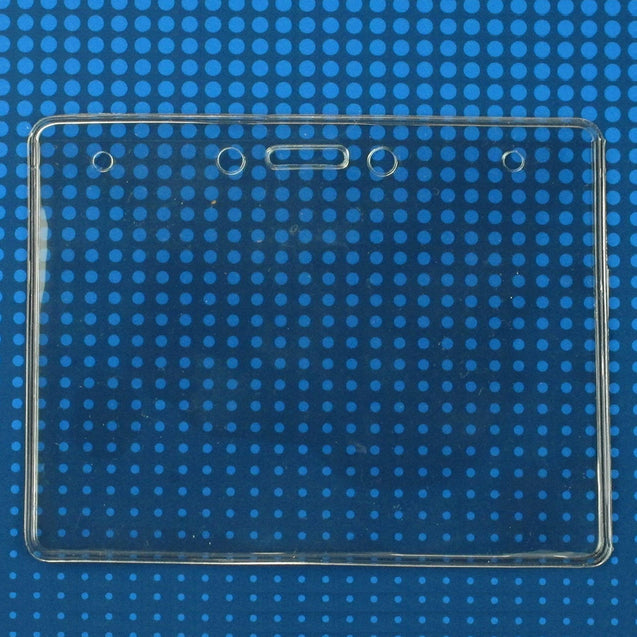 304-JH Vinyl Badge Holder, Economy Event Badge Holder 4.00" x 3.00" (102 mm x 76 mm), Convention Size / Slot and Chain Holes, thickness 0.25 mm front and 0.25 mm back, Color Clear -100/pack