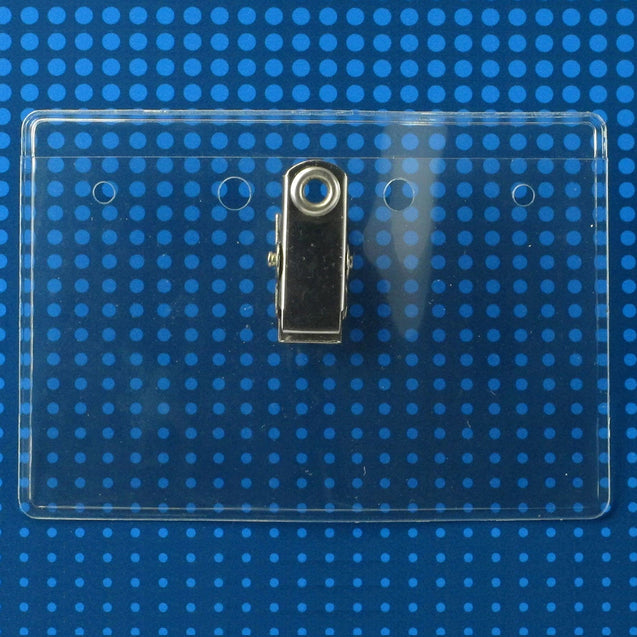304-T1C Vinyl Badge Holder, Clip-On Badge Holder 3.63" x 2.38" (92 mm x 60 mm), Economy Short Term Use, thickness 0.25 mm front and 0.25 mm back, Color Clear -100/pack