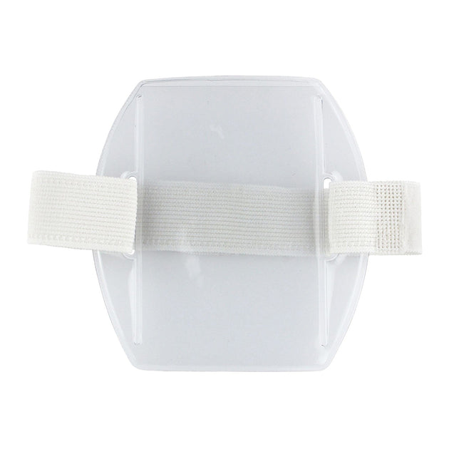 504-ARFB Speciality Badge Holder, Armband Holder Series 2.75" X 3.8" (70 x 97mm), Arm Band Badge Holder with Strap, Heavy-duty 30mil vinyl construction ; with Flexible elastic strap - 25/pack
