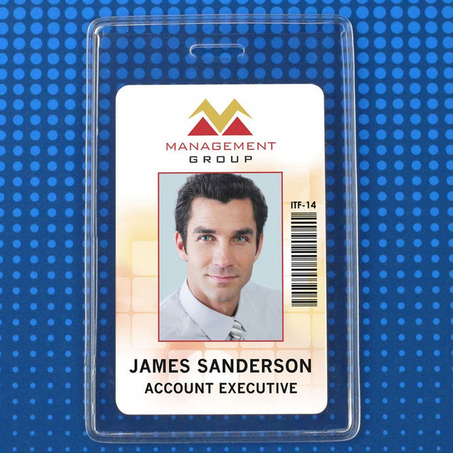 1840-5057 Badge Holder,Vinyl Badge Holder,Proximity Card holder,Heavy-Duty, Clear Vinyl, 2.38" x 3.75" (60 x 95mm), Color Clear - 100/pack