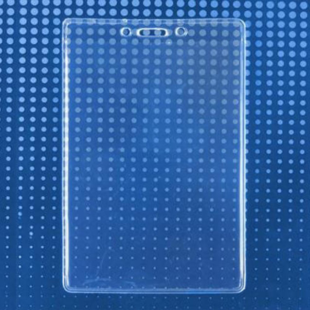 506-46 Vinyl Badge Holder,Premium Event Badge Holder 3.63" x 5.50"(92mm x 140mm), Extra large credential , Tear-resistant material - thick vinyl with reinforced edges, thickness 0.2 mm front and 0.76 mm back, Vertical top-load format, Clear - 100/pack