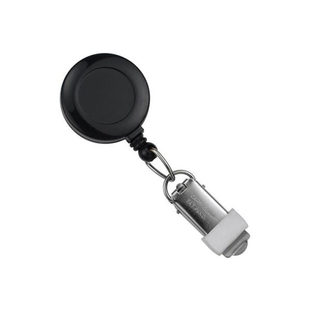 525-IK6-BLK Round Badge Reel, Belt Clip Style 1 1/4" (32mm), Reel Diameter 1 1/4" (32mm), Cord Length : 34" (864mm), Label size : 3/4" (19mm), Card Clamp - 25/pack