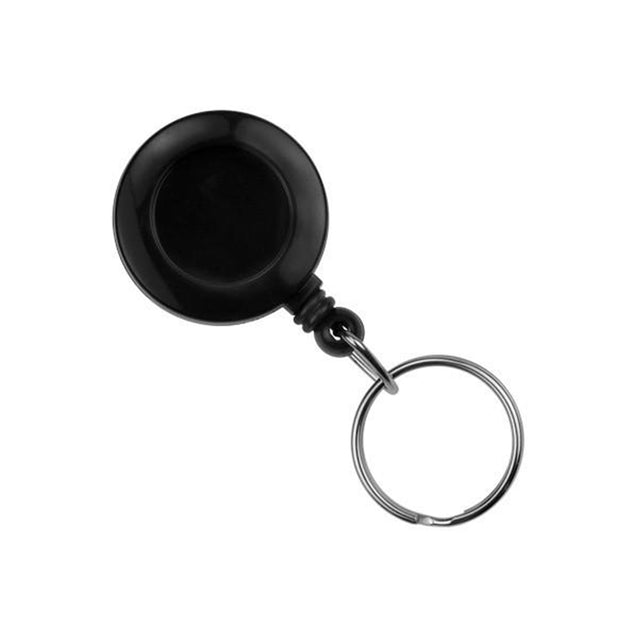 525-ISR-BLK Round Badge Reel, Belt Clip Style 1 1/4" (32mm), Reel Diameter 1 1/4" (32mm), Cord Length : 34" (864mm), Label size : 3/4" (19mm), Split Ring, - Color Black - 25/pack
