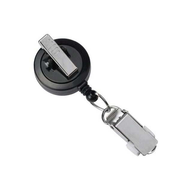 529-IK6-BLK Round Badge Reel, Swivel Clip Style 1 1/4" (32mm), Reel Diameter 1 1/4" (32mm), Cord Length : 34" (864mm), Label size : 3/4" (19mm), Card Clamp - 25/pack