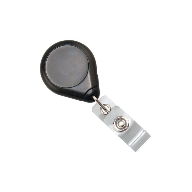 609-I-BLK Premium Badge Reel, Swivel Clip Style 1 1/2" (38mm), Reel Diameter 1 1/2" (38mm), Cord Length : 34" (864mm), Label size : 1" (25mm), Clear Vinyl Strap, - 25/pack