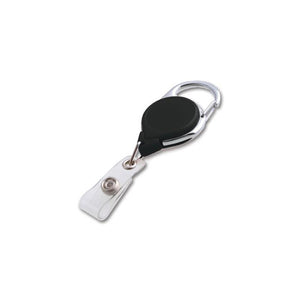 704-CB-BLK Twist-Free Carabiner Badge Reel, Carabiner only 1 1/4" (32mm), Reel Diameter 1 1/4" (32mm), Cord Length : 36" (915mm), Label size : 1 1/16" (28mm), Clear Vinyl Strap - 25/pack