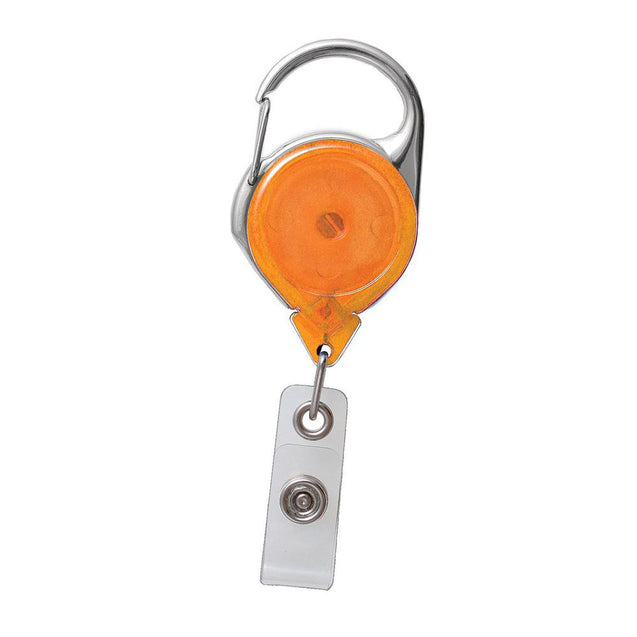 704-CB-BLK Twist-Free Carabiner Badge Reel, Carabiner only 1 1/4" (32mm), Reel Diameter 1 1/4" (32mm), Cord Length : 36" (915mm), Label size : 1 1/16" (28mm), Clear Vinyl Strap - 25/pack
