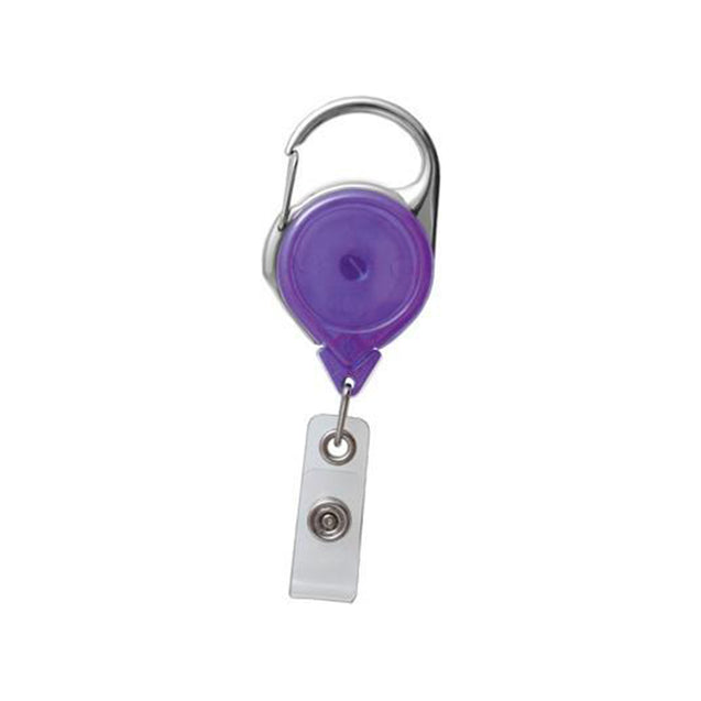 704-CB-BLK Twist-Free Carabiner Badge Reel, Carabiner only 1 1/4" (32mm), Reel Diameter 1 1/4" (32mm), Cord Length : 36" (915mm), Label size : 1 1/16" (28mm), Clear Vinyl Strap - 25/pack