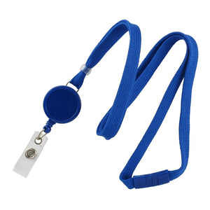 BL-545-BLK Standard Lanyard, Tubular Lanyard 3/8" (10mm), Flexible Tubular Polyester Lanyard, Breakaway, Badge Reel with Strap, 3/8" (10mm) wide x 36" (900mm) long, 47" thread with tighter weave and softer texture - 100/pack