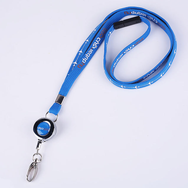 Metal Badge Reel with Tubular Silkscreen Lanyard S1912