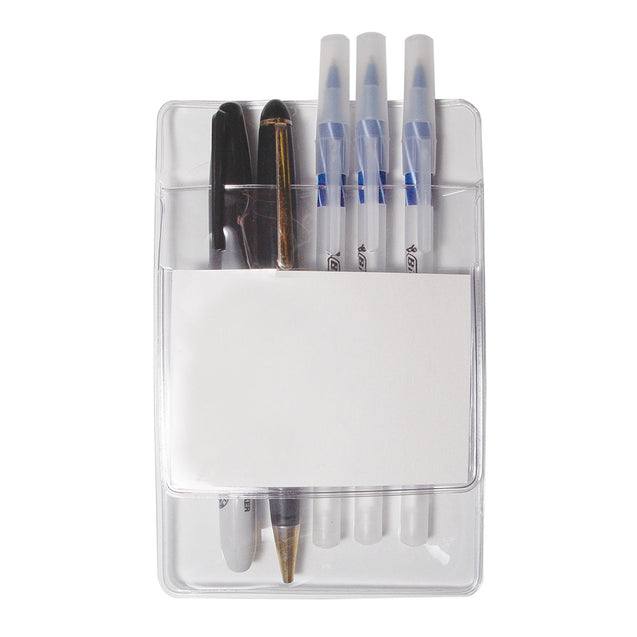 PPL635-GT Speciality Badge Holder, Clear Pocket Protector Back: 3.625" x 4.75" (92 mm x 121 mm); Front: 3.38" x 2.50" (86 mm x 64 mm), Pocket Protectors shield clothing from ink and pencil marks, Color Clear - 50/pack