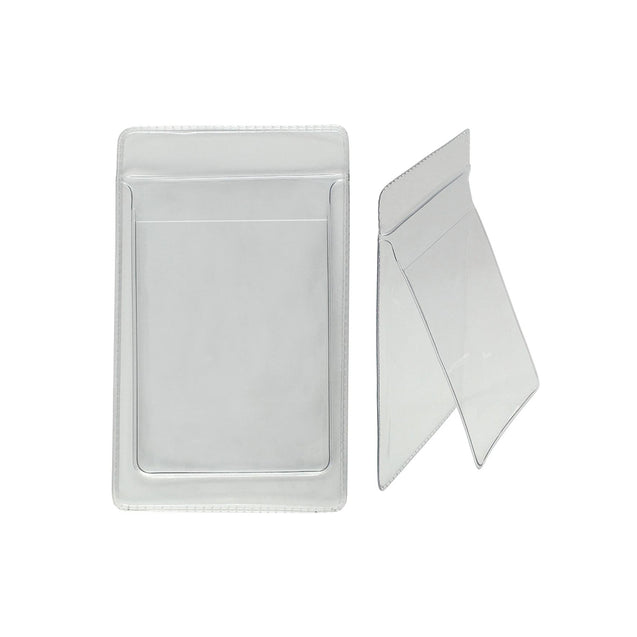 PPL638 Speciality Badge Holder, Clear Pocket Protector Back: 3.19" x 4.875" (81 mm x 124 mm); Front: 2.75" x 3.70" (70 mm x 94 mm), separate clear front flap,  Pocket Protectors shield clothing from ink and pencil marks - 50/pack