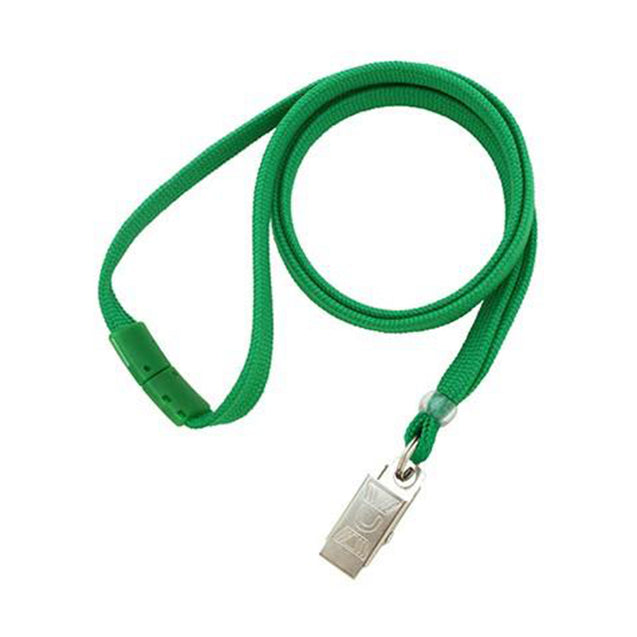 BL-34C-BLK Standard Lanyard, Tubular Lanyard 3/8" (10mm), Flexible Tubular Polyester Lanyard, Breakaway, NPS Bulldog Clip, 3/8" (10mm) wide x 36" (900mm) long, 47" thread with tighter weave and softer texture - 100/pack