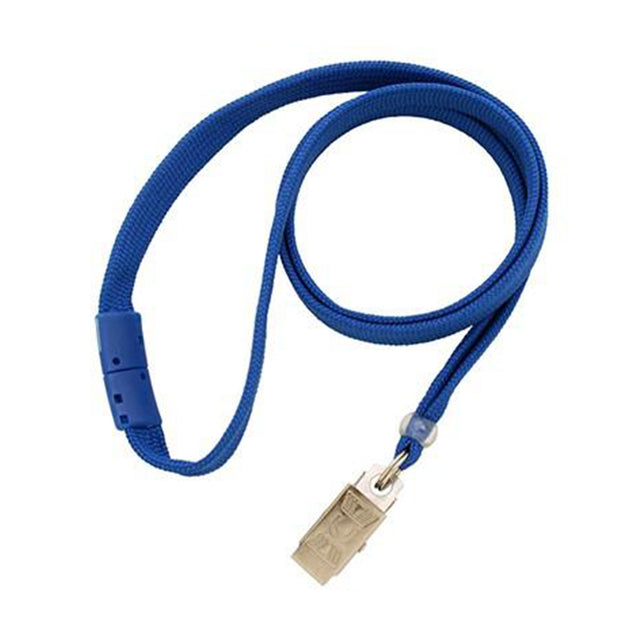 BL-34C-BLK Standard Lanyard, Tubular Lanyard 3/8" (10mm), Flexible Tubular Polyester Lanyard, Breakaway, NPS Bulldog Clip, 3/8" (10mm) wide x 36" (900mm) long, 47" thread with tighter weave and softer texture - 100/pack