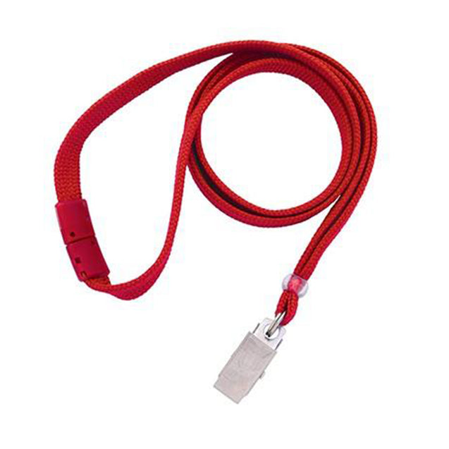 BL-34C-BLK Standard Lanyard, Tubular Lanyard 3/8" (10mm), Flexible Tubular Polyester Lanyard, Breakaway, NPS Bulldog Clip, 3/8" (10mm) wide x 36" (900mm) long, 47" thread with tighter weave and softer texture - 100/pack