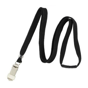BL-34K6-BLK Standard Lanyard, Tubular Lanyard 3/8" (10mm), Flexible Tubular Polyester Lanyard, Breakaway, Card Clamp, 3/8" (10mm) wide x 36" (900mm) long, 47" thread with tighter weave and softer texture - 100/pack