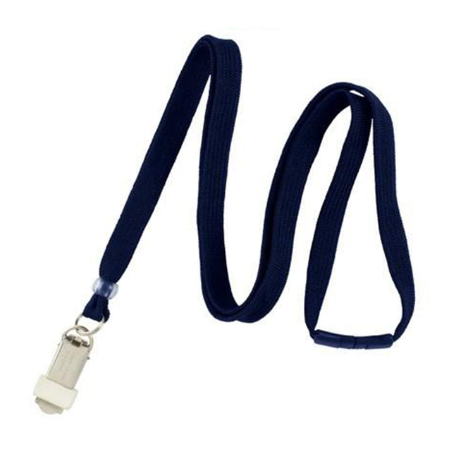 BL-34K6-BLK Standard Lanyard, Tubular Lanyard 3/8" (10mm), Flexible Tubular Polyester Lanyard, Breakaway, Card Clamp, 3/8" (10mm) wide x 36" (900mm) long, 47" thread with tighter weave and softer texture - 100/pack
