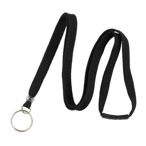 BL-34R-BLK Standard Lanyard, Tubular Lanyard 3/8" (10mm), Flexible Tubular Polyester Lanyard, Breakaway, NPS Split Ring, 3/8" (10mm) wide x 36" (900mm) long, 47" thread with tighter weave and softer texture - 100/pack