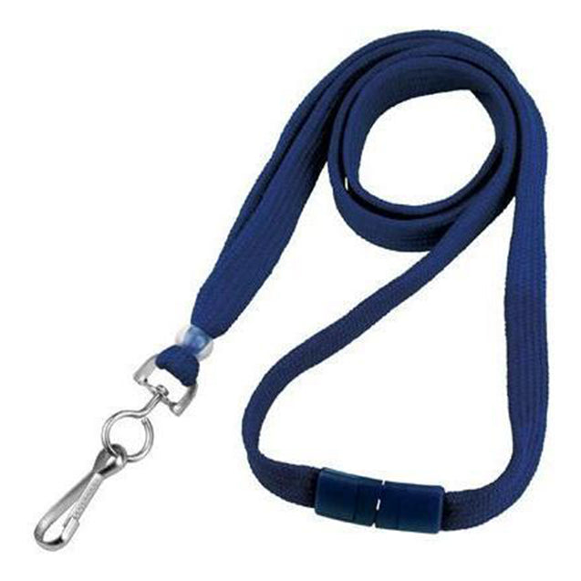 BL-34S-BLK Standard Lanyard, Tubular Lanyard 3/8" (10mm), Flexible Tubular Polyester Lanyard, Breakaway, NPS Swivel Hook, 3/8" (10mm) wide x 36" (900mm) long, 47" thread with tighter weave and softer texture - 100/pack