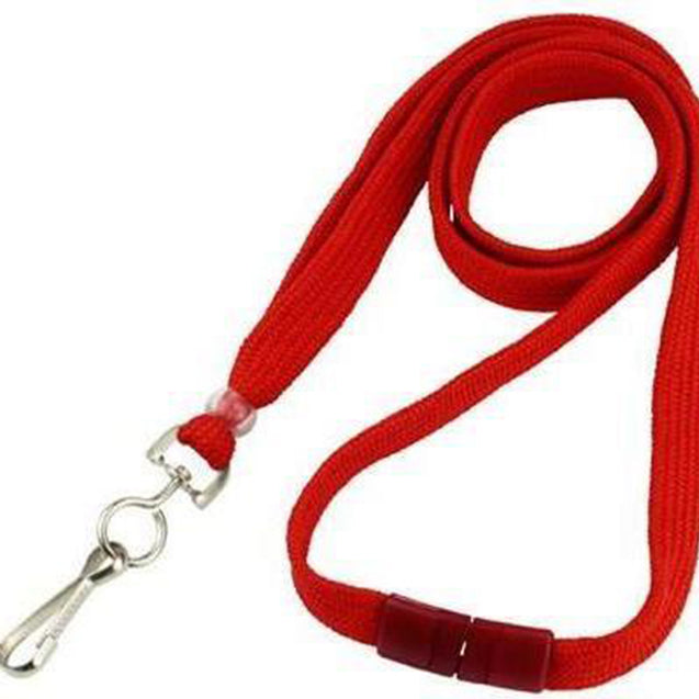 BL-34S-BLK Standard Lanyard, Tubular Lanyard 3/8" (10mm), Flexible Tubular Polyester Lanyard, Breakaway, NPS Swivel Hook, 3/8" (10mm) wide x 36" (900mm) long, 47" thread with tighter weave and softer texture - 100/pack