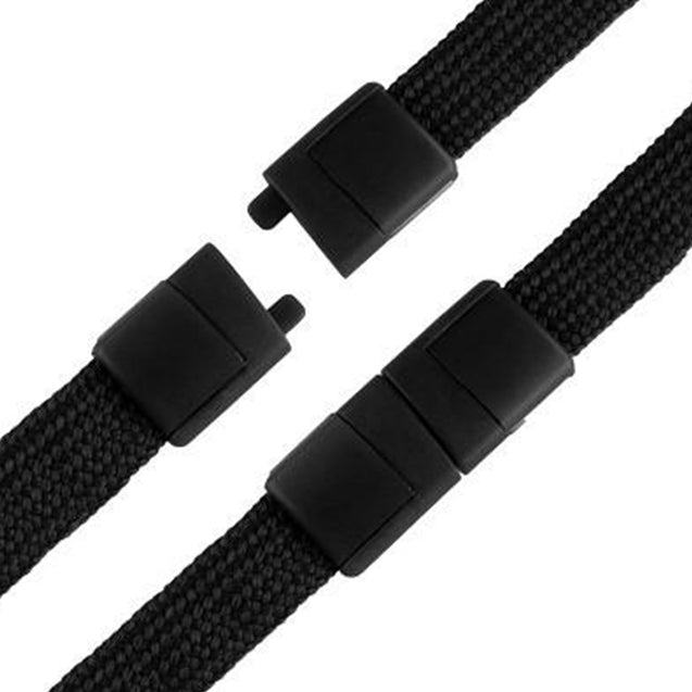 BL-545K6-BLK Standard Lanyard, Tubular Lanyard 3/8" (10mm), Flexible Tubular Polyester Lanyard, Breakaway, Badge Reel with Card Clamp, 3/8" (10mm) wide x 36" (900mm) long, 47" thread with tighter weave and softer texture - 100/pack