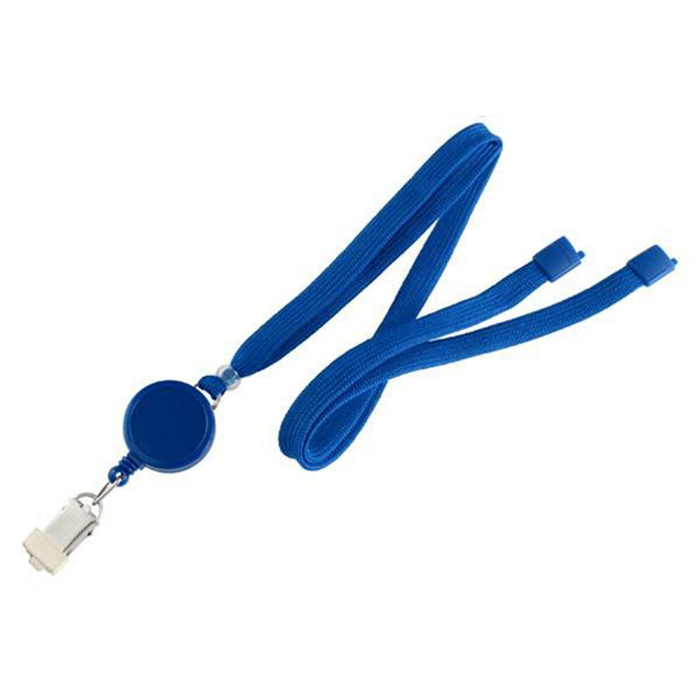 BL-545K6-BLK Standard Lanyard, Tubular Lanyard 3/8" (10mm), Flexible Tubular Polyester Lanyard, Breakaway, Badge Reel with Card Clamp, 3/8" (10mm) wide x 36" (900mm) long, 47" thread with tighter weave and softer texture - 100/pack
