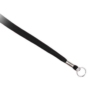 NF-9R-BLK Standard Lanyard, Tubular Lanyard 3/8" (10mm), Flexible Tubular Polyester Lanyard, Non-Breakaway, Split Ring, 3/8" (10mm) wide x 36" (900mm) long, 47" thread with tighter weave and softer texture - 100/pack